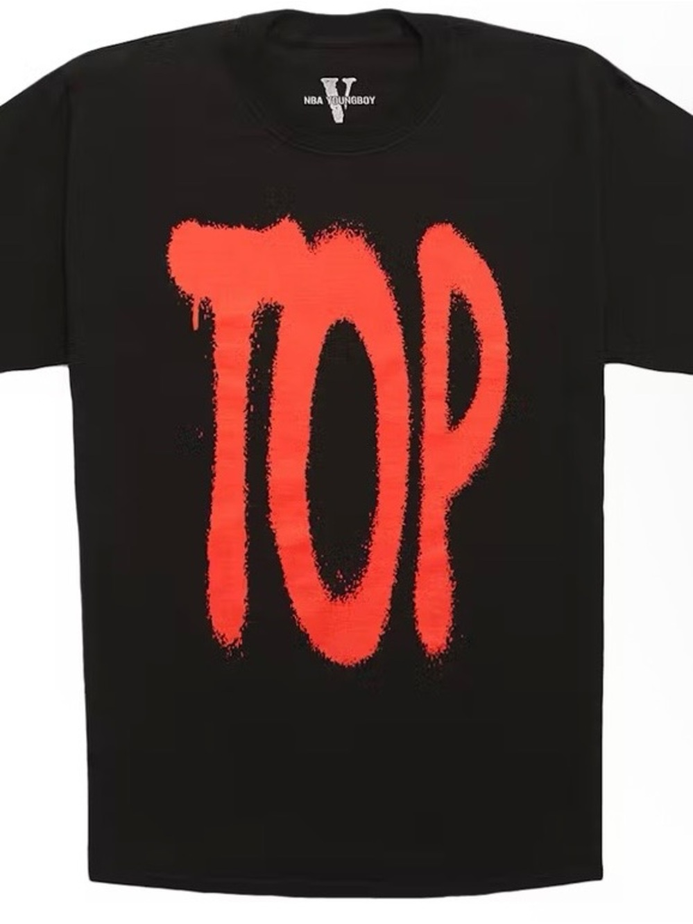 VLONE Black Short-Sleeve Tee with Red 'TOP' Graphic